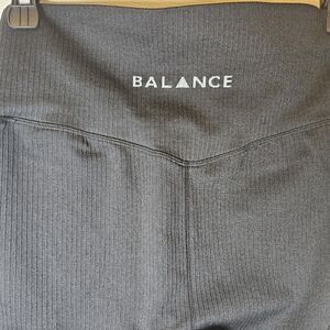Balance Athletica Women's Black Ribbed Leggings
